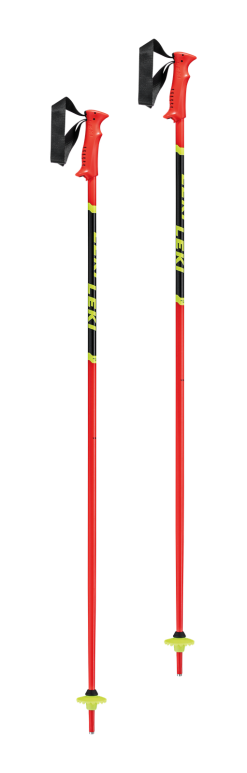 Leki Racing Kids Ski Poles Red Yellow & Black - DISCONTINUED